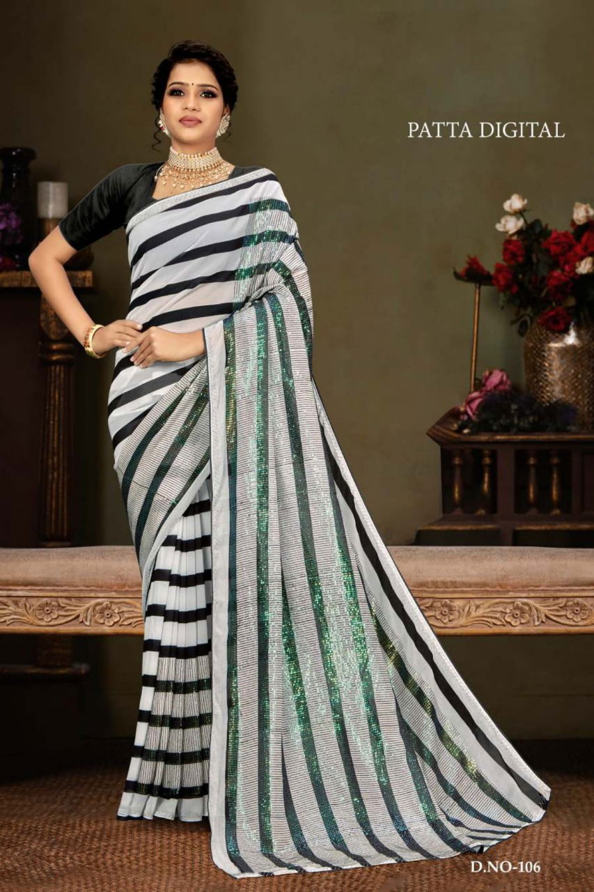 Ynf Patta Digital Stylish Party Wear Weightless Latest Designer Saree Collection